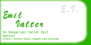 emil valter business card